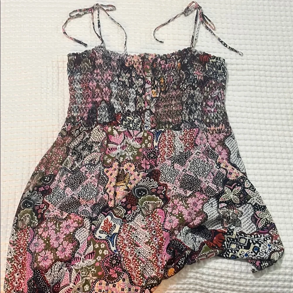 Loft Floral Patchwork Spaghetti Strap Dress - Picture 1 of 4